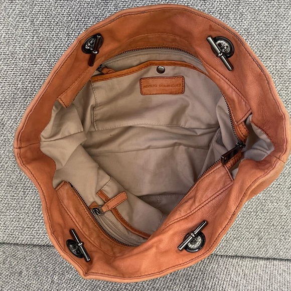 Adolfo Dominguez Brown and Tan Shoulder Bag - Picture 7 of 16